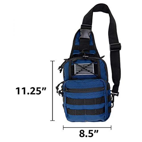 LINE2design Tactical Backpack 4 LINE2design Complete Sling Backpack Kit - EMS EMT Trauma First Aid Emergency Response Fully Stocked Survival Molle Kit - Stop Bleeding Safety Rescue Perfect Upgraded Outdoor Shoulder Bag Pack - Navy