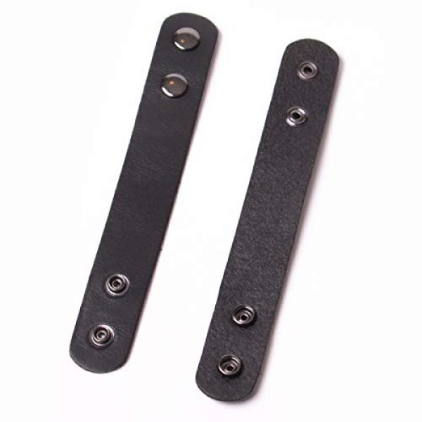POYOLEE Tactical Belt 3 POYOLEE Duty Belt Keeper with Double Snaps, Fit 2 inch Tactical Belt, 4-Pack, Durable Genuine Leather, Black