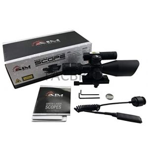 Aim Sports Rifle Scope 1 AIM Sports TACBRO Tactical 2.5-10X40MM Dual III Scope with Green Laser Duplex Reticle