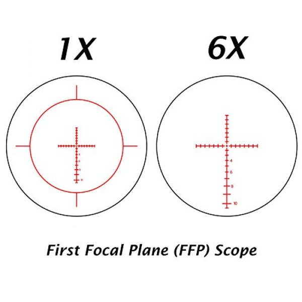 Sniper Rifle Scope 6 VT1-6X24FFP First Focal Plane (FFP) Scope with Red/Green Illuminated Reticle Includes Scope Mount