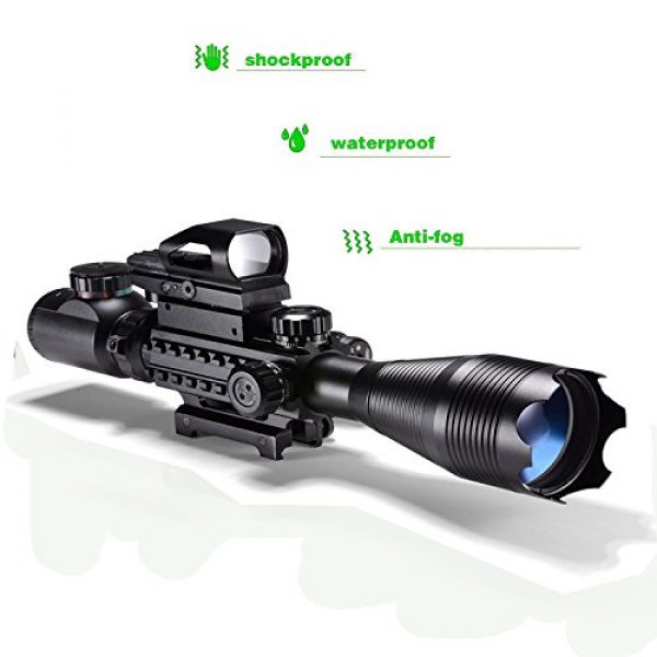 XopingABC Rifle Scope 4 Rifle Scope Combo C4-16x50EG Dual Illuminated with Laser sight 4 Holographic Reticle Red/Green Dot for Weaver/Rail Mount