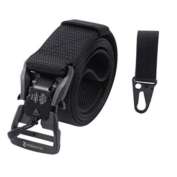 SHENGHUATAI Tactical Belt 1 SHENGHUATAI Tactical Belt for Men Military Style 1.5" Nylon Webbing Belt with Magnetic Quick-Release Buckle