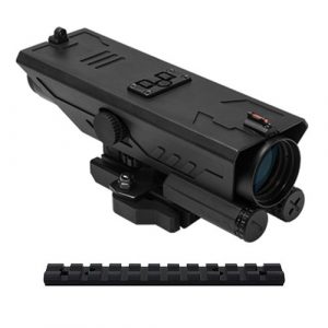 M1Surplus Rifle Scope 1 M1SURPLUS Tactical Optics Kit with VISM Delta Model 4x30 Tactical Ops Scope with Quick Detach Mount + LED Nav Lights + Back-Up Fiberoptic Sights + Made in USA Weaver Mount for Ruger 10/22 Rifles