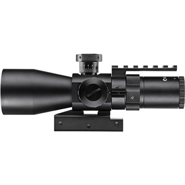 BARSKA Rifle Scope 4 BARSKA AC12468 Contour Rifle Scope 3-9x42 External Turrets Illuminated Mil-Dot Reticle with Rail & Base Mount, Black
