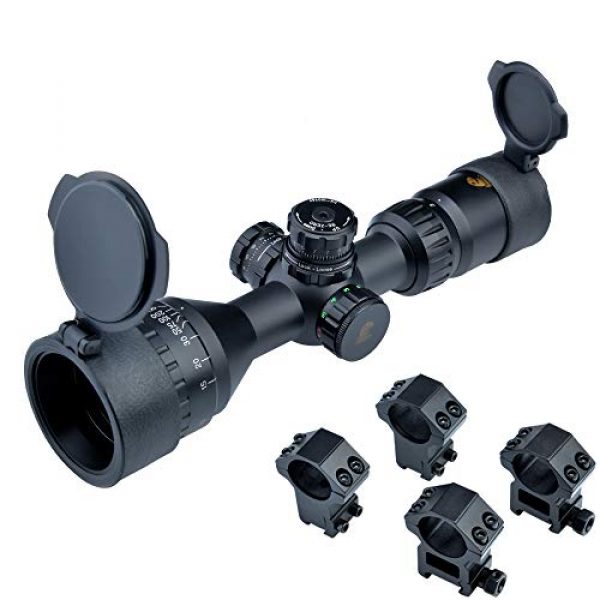 Eagle Eye Rifle Scope 1 Eagle Eye Rifle Scope 3-9x42 AOEG R/G Turrets with Lock and Reset Compact Tactical Scope Etched Glass Mil Dot Riflescope with 2 Kinds of Mounts