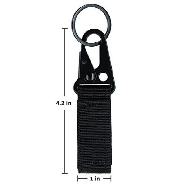 Fairwin Tactical Belt 2 Fairwin Tactical Gear Clip, Nylon Key Ring Holder or Tactical Belt Keepers Military Utility Hanger Carabiner Tactical Molle Hook, Black, Tan, Green