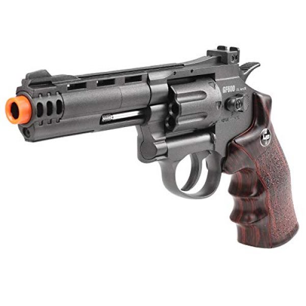 Game Face Airsoft Pistol 2 GameFace ACG357 CO2-Powered GF600 Semi-Auto 8-Shot 357 Airsoft Revolver, Grey/Brown