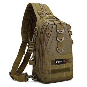 DOUN Tactical Backpack 1 DOUNto Tactical Sling Backpack, EDC Molle Sling Bag Military Daypack Backpack Outdoor Range Bags