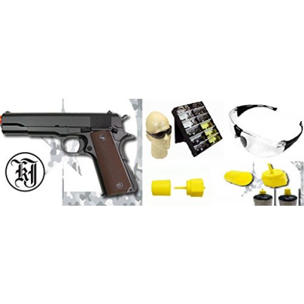KJW Airsoft Pistol 6 gbb-609 - KJW full metal semi auto gas blowback pistol with free safty shooting glasses and propane adapter(Airsoft Gun)