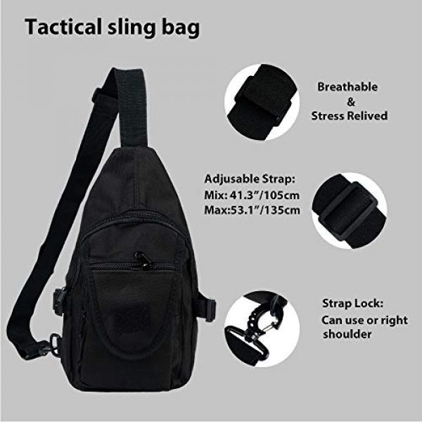 Saigain Tactical Backpack 3 Saigain Sling Bag Shoulder Backpack Crossbody Small Chest Daypack for Hiking Travelling Cycling Men Women