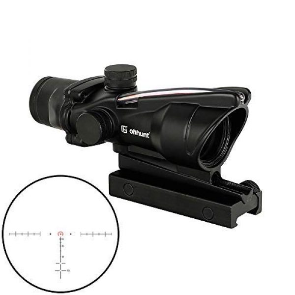 ohhunt Rifle Scope 2 ohhunt 4x32 Hunting RifleScopes Red or Green Illuminated Horseshore Glass Etched Reticle Real Fiber Optics Tactical Optical Sights Scope