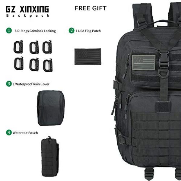 GZ XINXING Tactical Backpack 2 GZ XINXING 64L Large 3 day Molle Assault Pack Military Tactical Army Backpack Bug Out Bag Rucksack Daypack