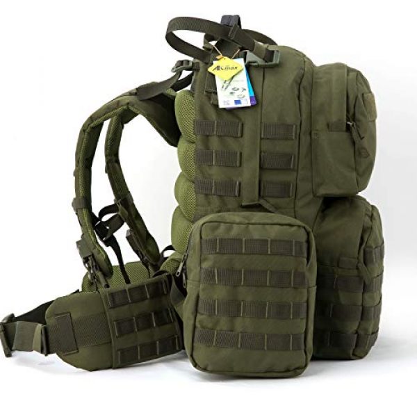 Akmax.cn Tactical Backpack 4 Military Army Backpack, MOLLE 2 Medium Rucksack with Removeable Shoulder Straps and Wasit Belt, Internal Frame