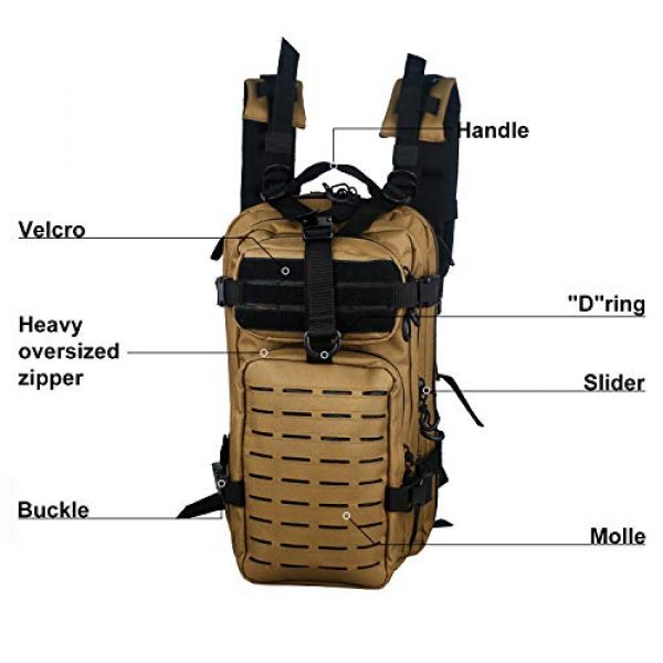 Warriors Product Tactical Backpack 3 Warriors Product Small Assault Backpack Military Tactical Backpack Bag with Flag Patch for Outdoor,Hiking, Camping Travel