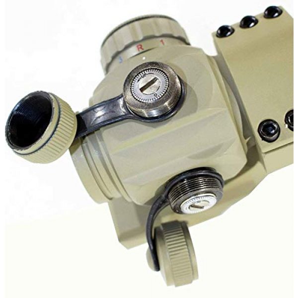 MY Rifle Scope 3 MY Scope 1x30 Red Green Dot Reflex Optic Sight with Cantilever Mount Fits Weaver Rails, Tan Color