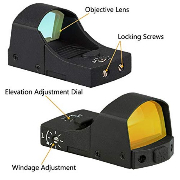Pecawen Rifle Scope 6 Pecawen Pistol Green Dot Sight, 3 MOA Green Dot Sight Scope Open Reflex Sight Scope Compact Green Single Dot Scope with Weaver/Picatinny Mount for Outdoor