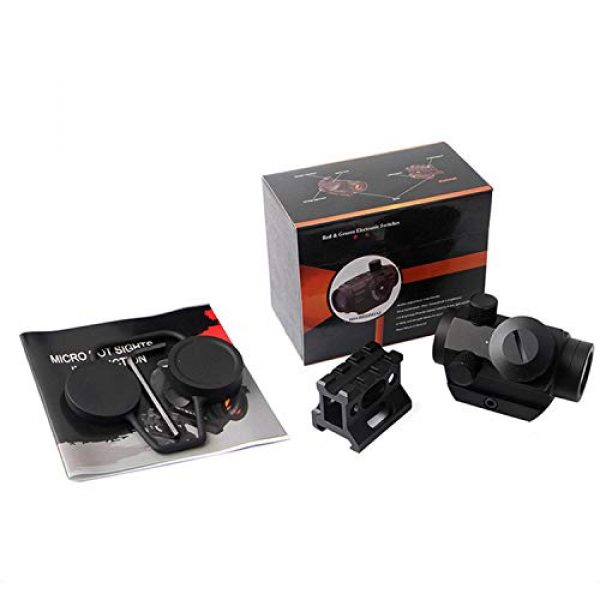 QILU Rifle Scope 6 QILU Red Dot Sight, Waterproof & Shockproof & Fog-Proof Red Dot Scope, Mini Rifle Scope with 1 Inch Riser Mount, Black
