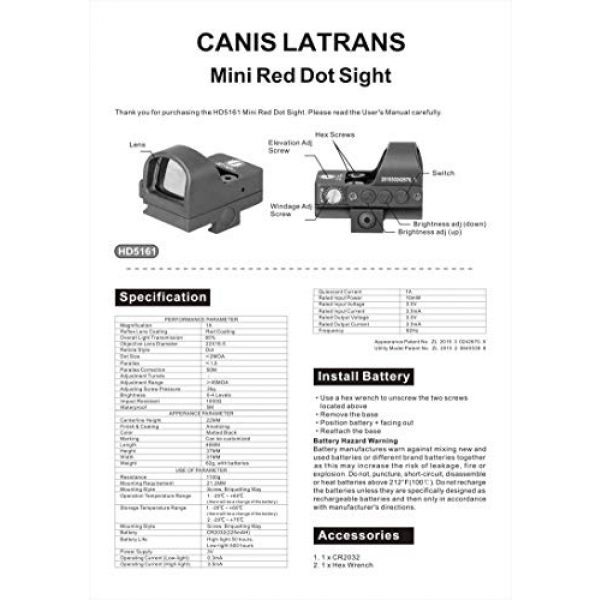 CANIS LATRANS Rifle Scope 6 CANIS LATRANS 2MOA Mini Red Dot Scope Shock Resistance&Waterproof Reflex Sight Color Matted Black