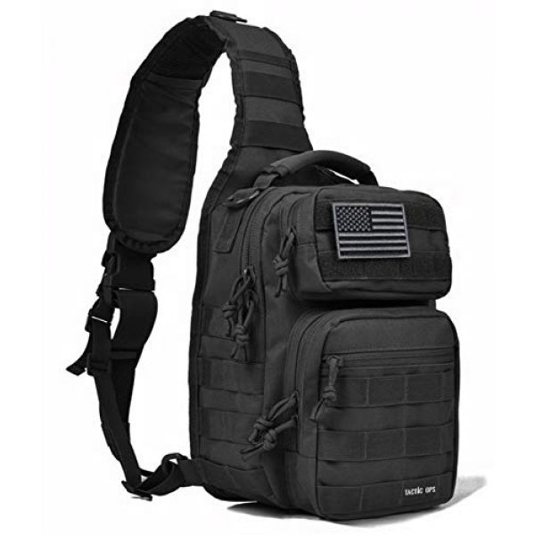 Tactic Ops Tactical Backpack 1 Tactical Sling Bag Backpack Pack Military Waterproof Assault Rover Shoulder Sling Molle Range Bag Everyday Carry EDC Diaper Bag Small Day Pack by Tactic Ops