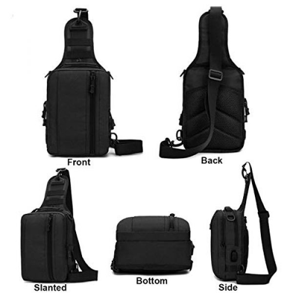 BraveHawk OUTDOORS Tactical Backpack 2 BraveHawk OUTDOORS Sling Shoulder Bag, 800D Military Nylon Multi-Purpose Daypack EDC Crossbody Pack Backpack Handbag