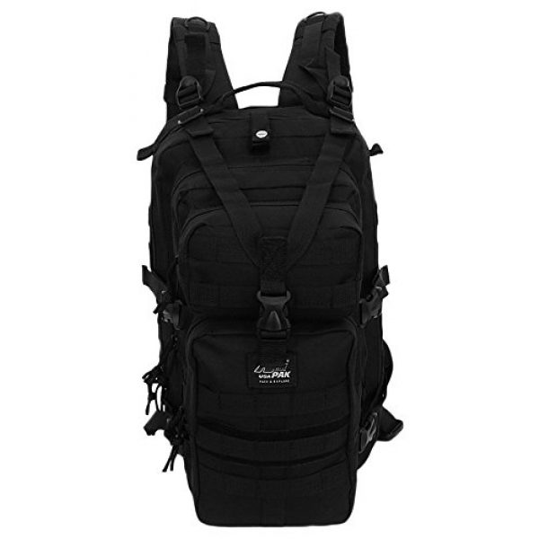 NPUSA Tactical Backpack 3 Mens 18 Inch Molle Hydration Ready Tactical Gear Daypack Backpack + Key Ring Carabiner