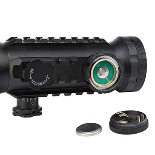 DJym Rifle Scope 4 DJym Tactical Red and Green Dot Sight Scope, Reflex Sight Scope for Air Hunting Riflescope