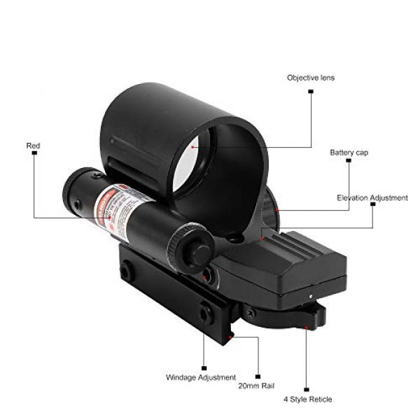 BESTSCOPE Rifle Scope 2 BESSCOPE Update 4 Style Reticles Red Dot (Red and Green) with Red Laser Assisted Aiming Function Aiming