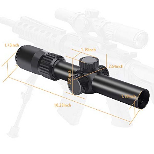 Feyachi Rifle Scope 3 Feyachi Tactical Optics Falcon 1-4x24 Rifle Scope Red Illuminated Starburst Reticle Riflescopes for Hunting Shooting, 30mm (1.2") Tube Matte Black