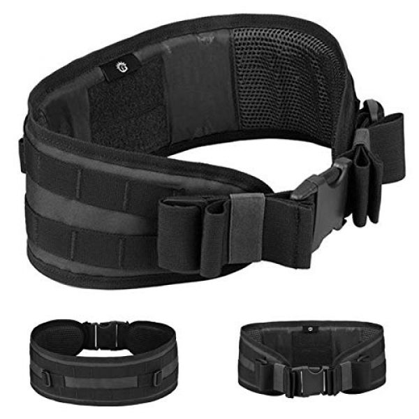 Selighting Tactical Belt 1 MOLLE Padded Patrol Belt with Waist Protection Nylon Tactical Protective Waist Belt for Combat Outdoor Airsoft Paintball
