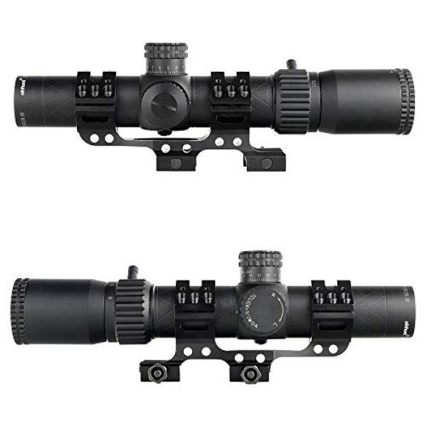 ohhunt Rifle Scope 4 ohhunt LR 1.25-9X28 IR Compact Riflescopes 35mm Tube Red Illuminated Glass Etched Reticle with Mount Scope