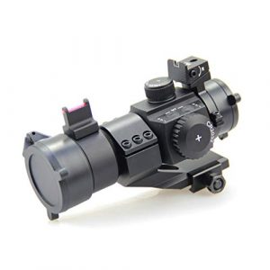 AJDGL Rifle Scope 1 AJDGL 1X30mm Tactical Red Dot Sight Scope- Rapid Ranging Reticle Fiber Optic Front Sight with Picatinny Rails for Rifle Hunting