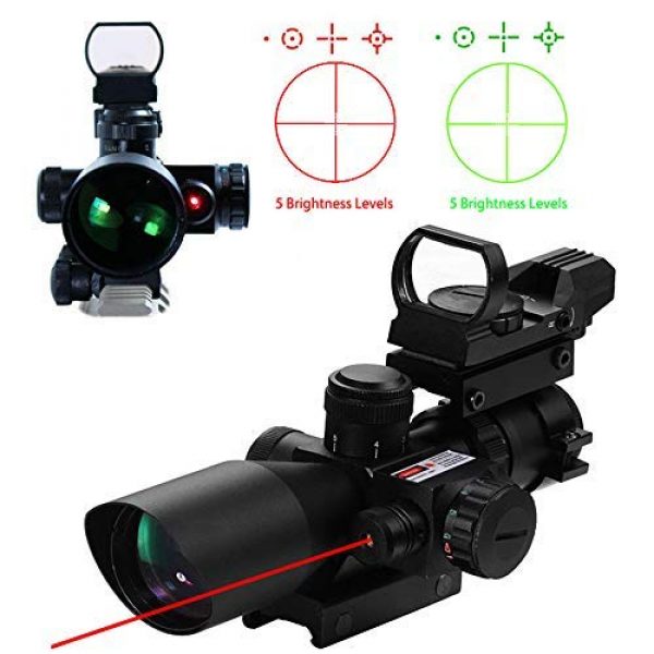 Luger Rifle Scope 7 2.5-10x40 Tactical Rifle Scope - Red Green Illuminated Mildot Range Finder Reticle