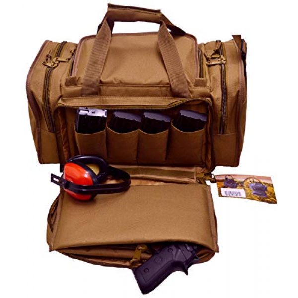 Explorer Tactical Backpack 3 EXPLORER Backpack + Range Bag with Large Padded Deluxe Tactical Divider and 9 Clip Mag Holder - Rangemaster Gear Bag (Brown Tan Range Bag)