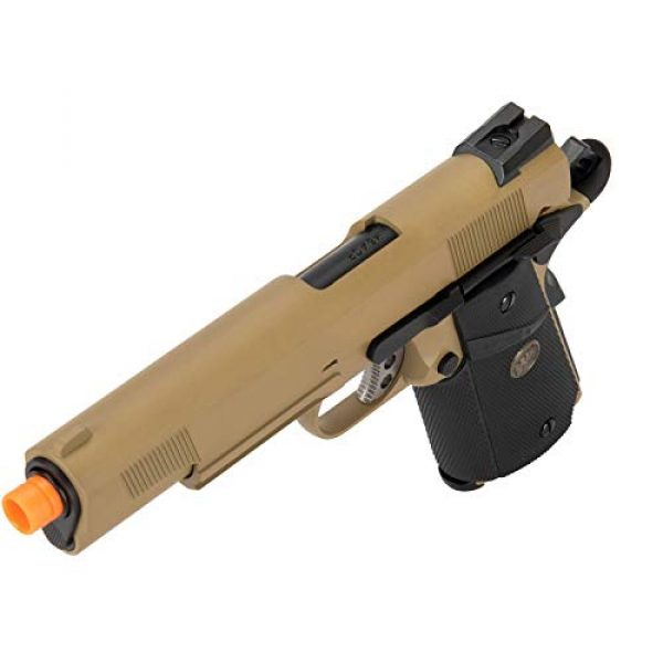 Lancer Tactical Airsoft Pistol 3 Lancer Tactical WE 1911 Full Metal MEU Airsoft Gas Blowback Pistol with Picatinny Rail TAN 350 FPS