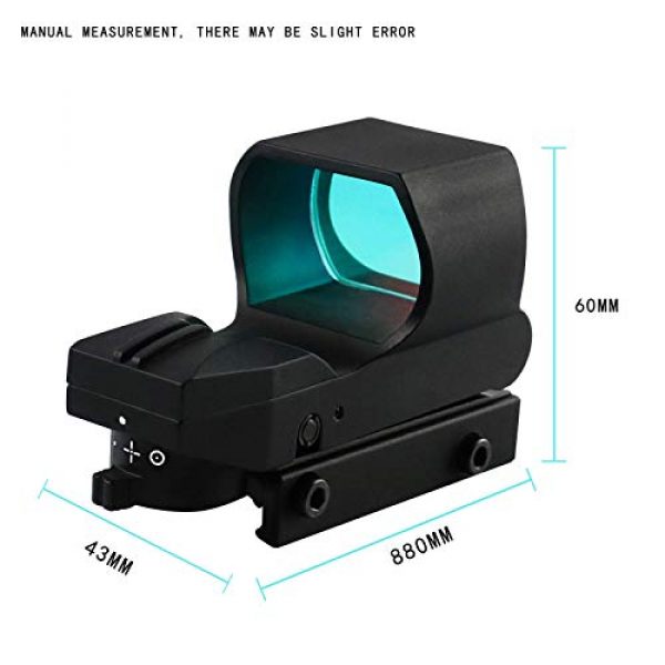 Beileshi Rifle Scope 4 Beileshi Reflex Sight, Multiple Reticle System Red Dot Sight with Picatinny Rail Mount, Absolute Co-Witness