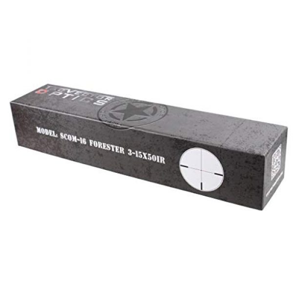 Vector Optics Rifle Scope 7 Vector Optics 3-15x50mm Second Focal Plane (SFP) 1/4 MOA Hunting Riflescope with Illuminated Dot Reticle, 30mm Mount Rings