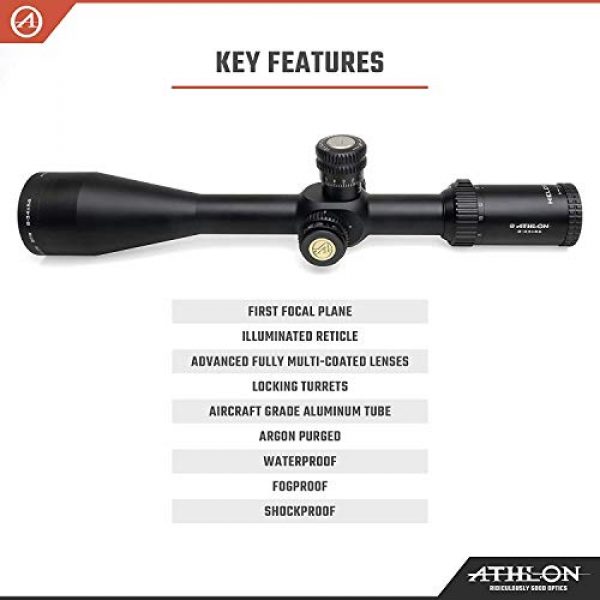 Wearable4U Rifle Scope 6 Athlon Optics Helos BTR 8-34x56, Direct Dial, Side Focus, 30mm, First Focal Plane Riflescope with Included Extra Battery CR2032 and Wearable4U Lens Cleaning Pen and Lens Cleaning Cloth Bundle