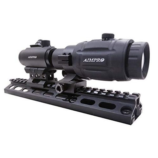 AIMPRO Rifle Scope 2 AIMPRO Micro Red Dot Sight with Flip to Side Magnifier Combo
