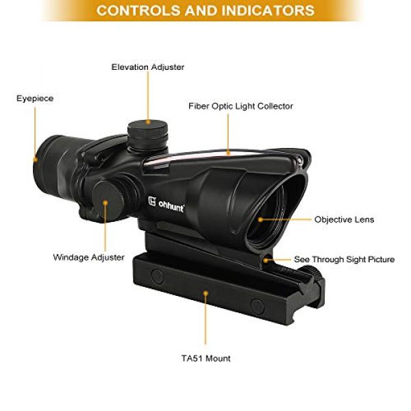 ohhunt Rifle Scope 3 ohhunt 4x32 Hunting RifleScopes Red or Green Illuminated Horseshore Glass Etched Reticle Real Fiber Optics Tactical Optical Sights Scope