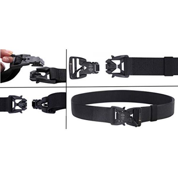 SHENGHUATAI Tactical Belt 4 SHENGHUATAI Tactical Belt for Men Military Style 1.5" Nylon Webbing Belt with Magnetic Quick-Release Buckle