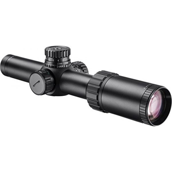 BARSKA Rifle Scope 3 BARSKA Level HD 1-4x24mm Level HD Riflex, 40mm, Black (AC12798)