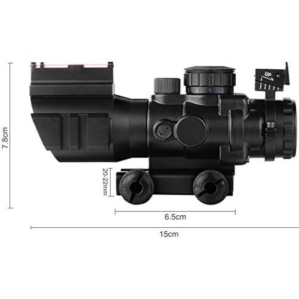 BESTSCOPE Rifle Scope 3 BESTSCOPE Rifle Scope 4x32 Red/Green/Blue Illuminated Quickly Range Reticle Scope with Top Fiber Optic Sight and Weaver Slots