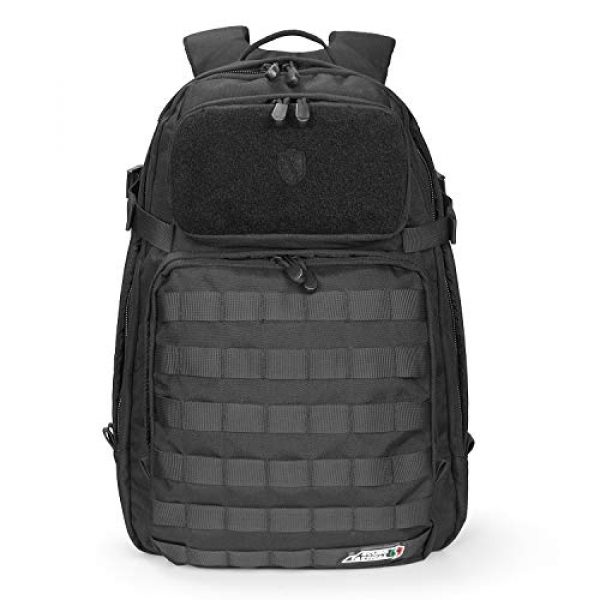 Scudo Tactical Tactical Backpack 1 SCUDO TACTICAL VERTICE 24 Military Backpack with 3L Hydration Bag / Insulated Hydration Pocket (Black, 37L)