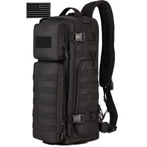 Protector Plus Tactical Backpack 1 Protector Plus Tactical Sling Bag Military MOLLE Crossbody Pack Assault Range Chest Shoulder Backpack EDC Diaper Satchel Motorcycle Bicycle Outdoor Daypack (Patch Included)