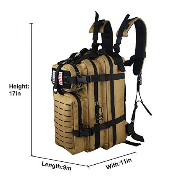 Warriors Product Tactical Backpack 6 Warriors Product Small Assault Backpack Military Tactical Backpack Bag with Flag Patch for Outdoor,Hiking, Camping Travel