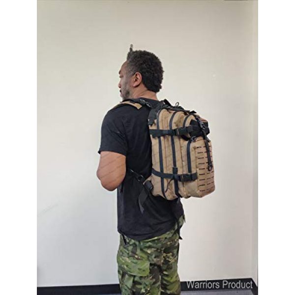 Warriors Product Tactical Backpack 7 Warriors Product Small Assault Backpack Military Tactical Backpack Bag with Flag Patch for Outdoor,Hiking, Camping Travel
