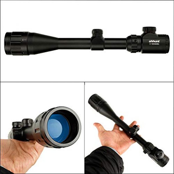 ohhunt Rifle Scope 4 ohhunt 4-16X40 AOEG Hunting Rifle Scope Mil dot Red Green Illuminated 25.4mm Mounts
