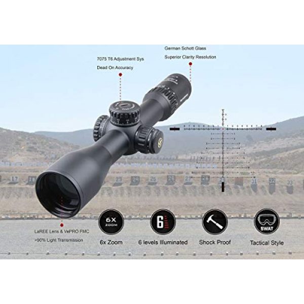 Vector Optics Rifle Scope 4 Vector Optics Continental Riflescopes 3-18x50 First Focal Plane Tactical MIL Reticle Zero-Stop & Turret Lock 34mm Monotube Illumiated Rifle Scope FFP