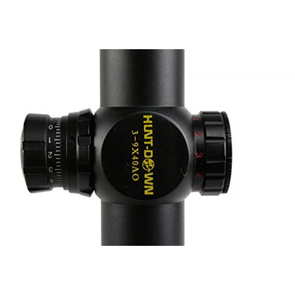 HUNT-DOWN Rifle Scope 5 HUNT-DOWN 3-9x40AO R/G Mil Dot Etched Glass Reticle Front Focus 30mm RifleScope