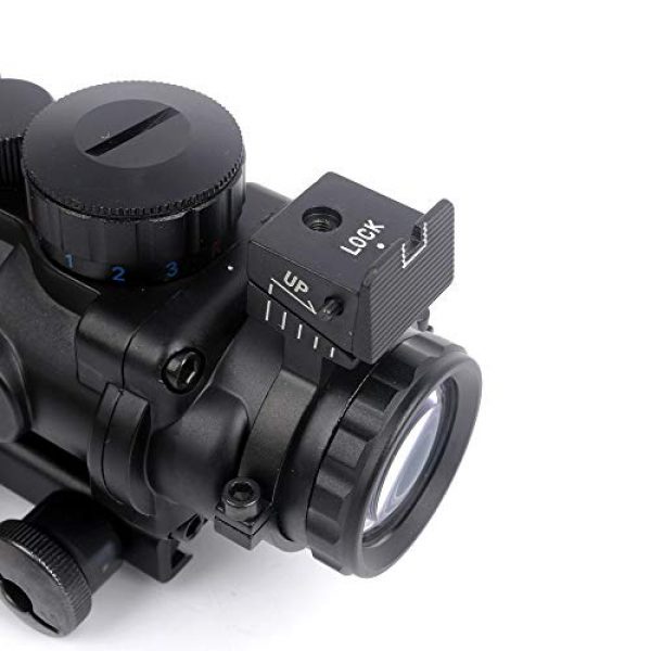 Luger Rifle Scope 2 Luger Triple Red/Green/Blue 4x32mm Prism Rifle Scope Illuminated Top Fiber Optic Sight